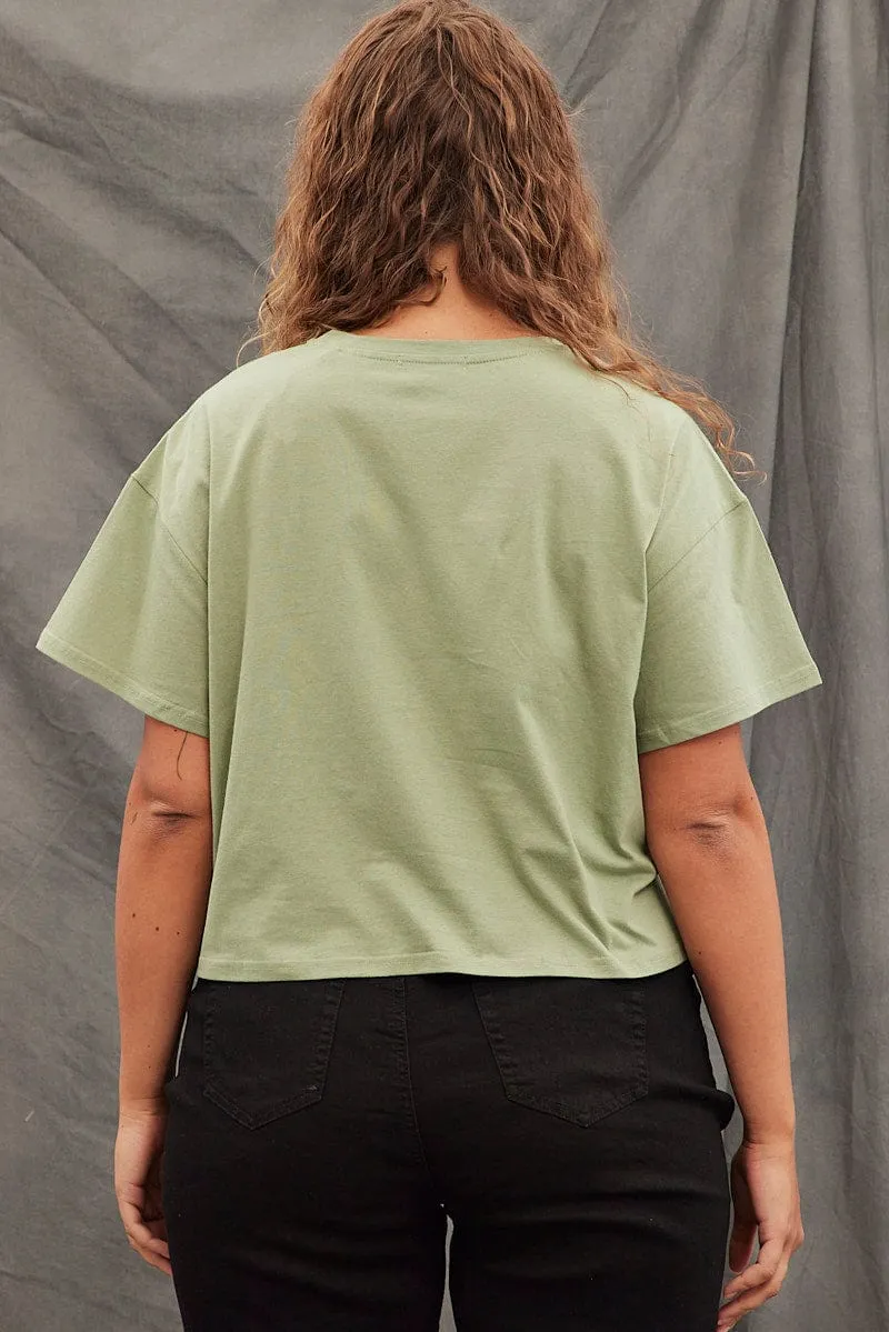 Green Graphic T-shirt Short Sleeve Arizona Western Summer Wardrobe