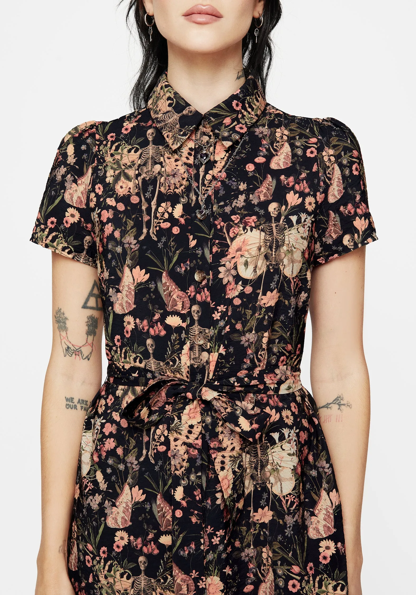 Elegant mini with floral prints Pixie Floral Print Mini Shirt Dress