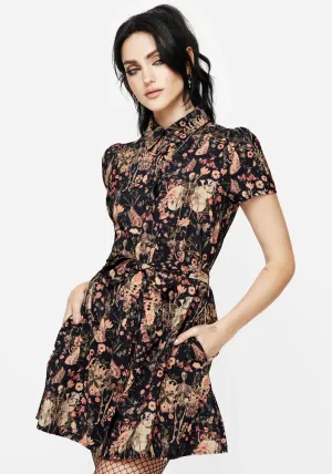 City Light Pixie Floral Print Mini Shirt Dress
