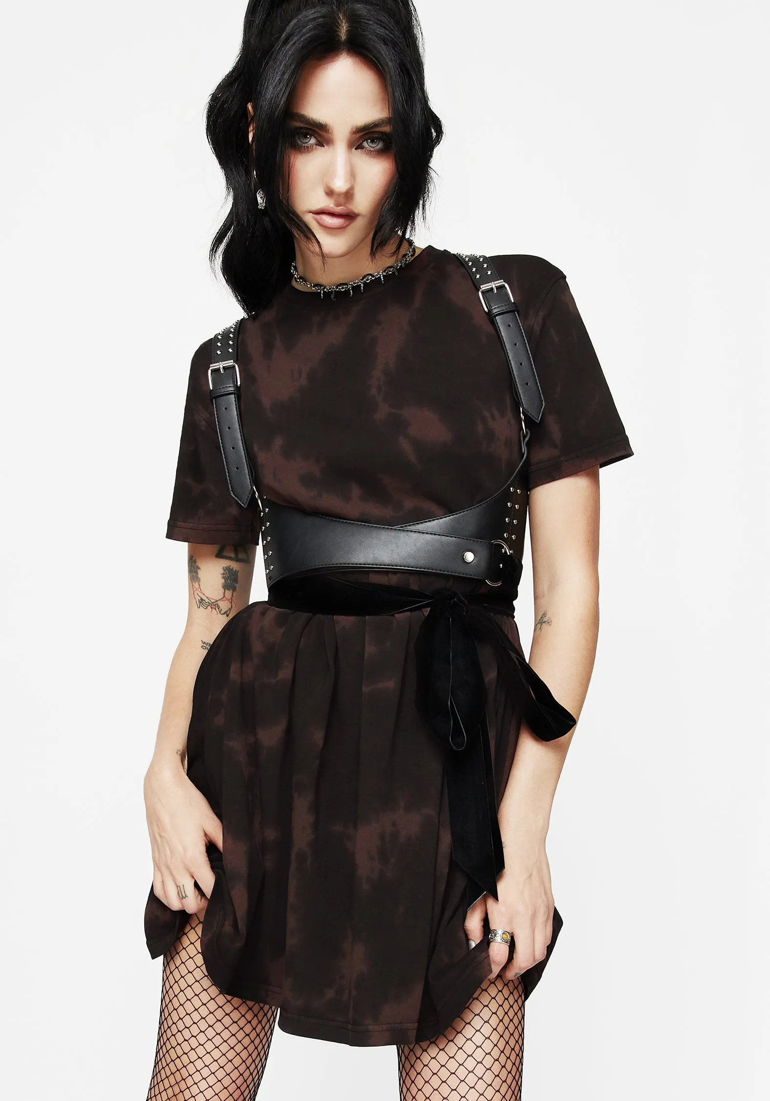 Mercury Tie Dye Cotton Mini Skater Dress Timeless Look Trend Beat