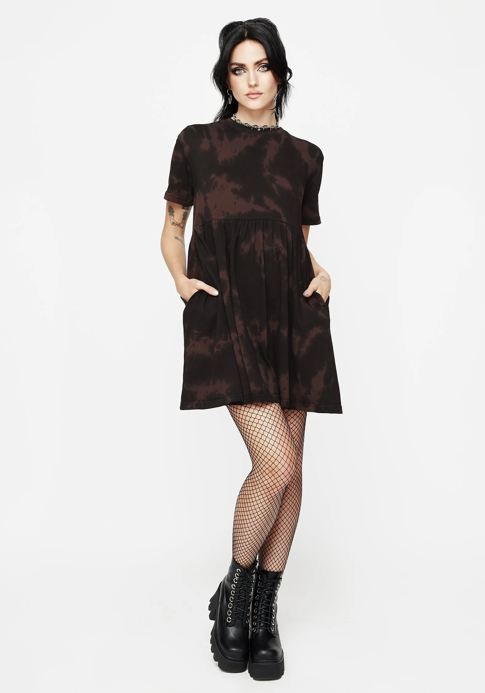 Day Out Mercury Tie Dye Cotton Mini Skater Dress