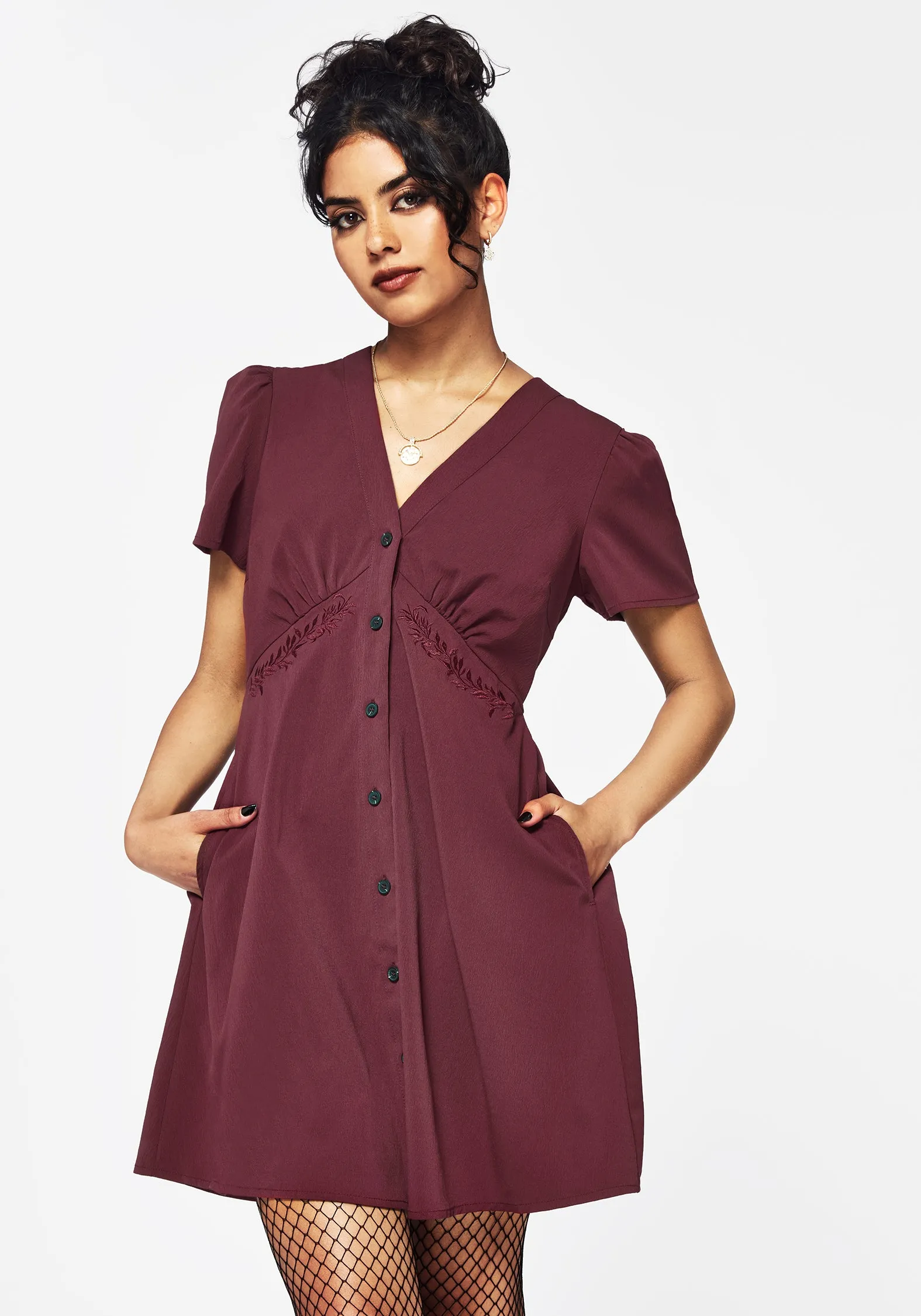 Water Resistant Essence Short Sleeve Mini Dress