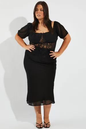Black Bias Chiffon Maxi Slip Skirt Handmade Item Timeless Trend