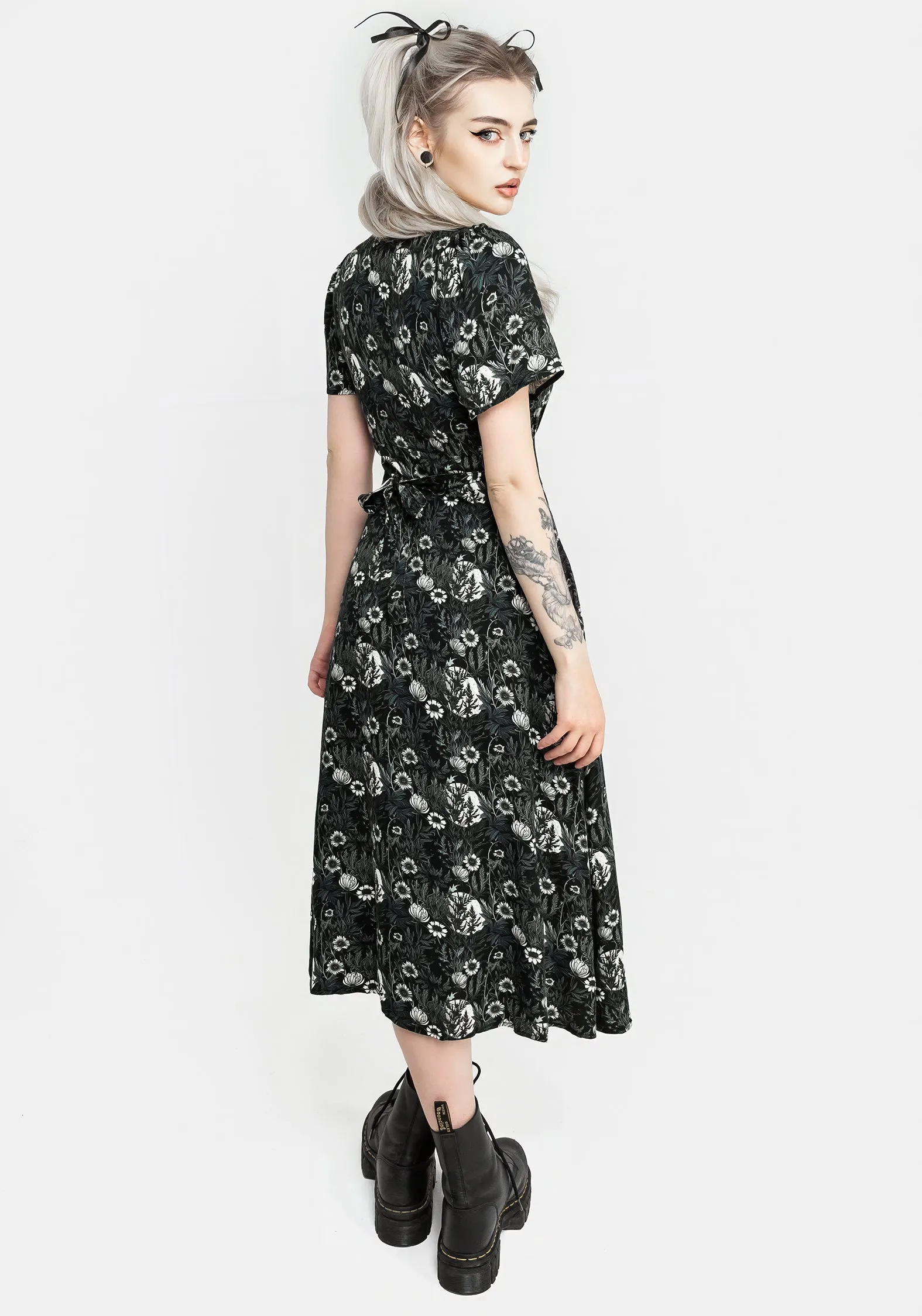 Nightbloom Button Up Midi Dress Casual chic midi Soft draping fabric dress