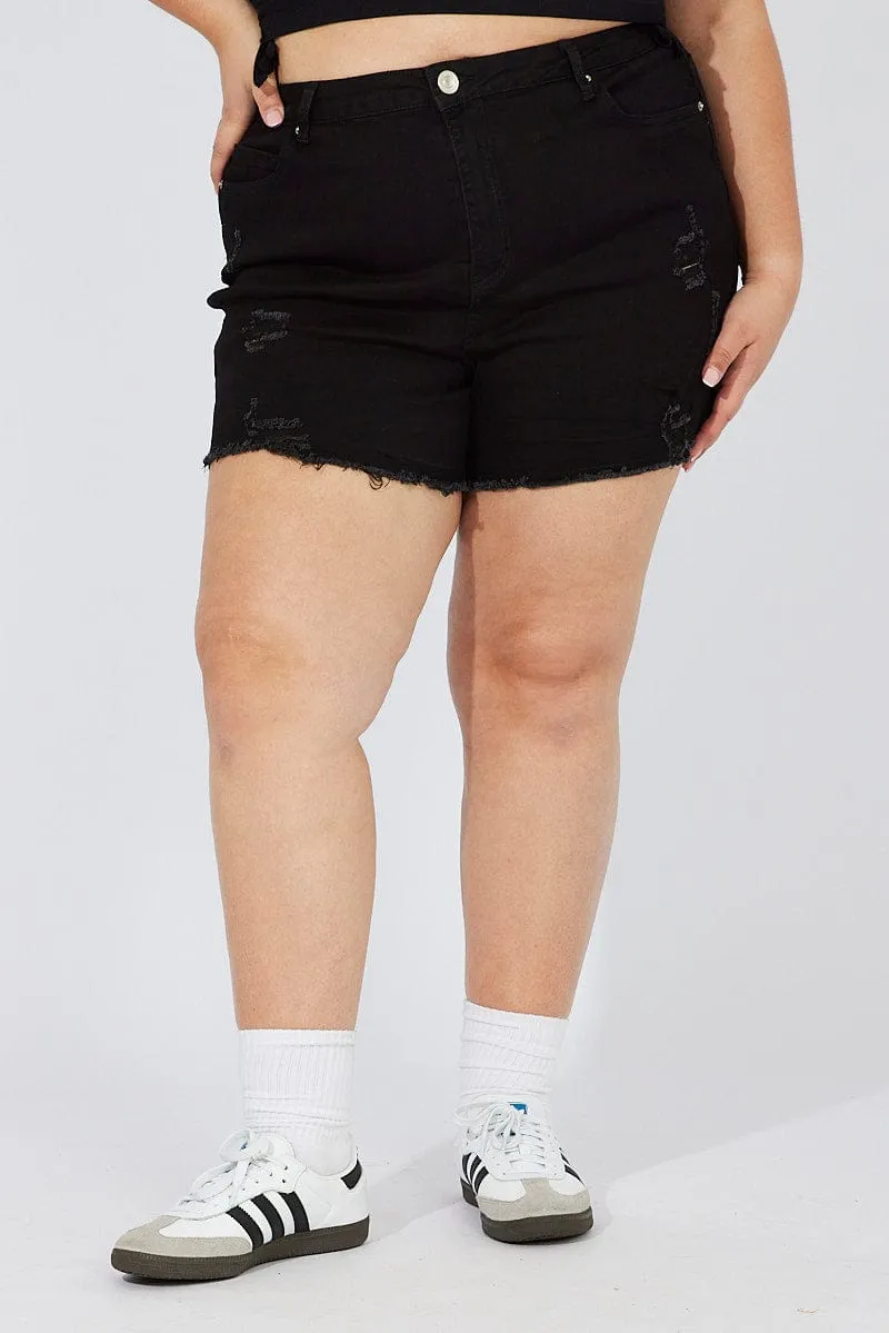 Black Skinny Shorts High Rise Cozy Layer
