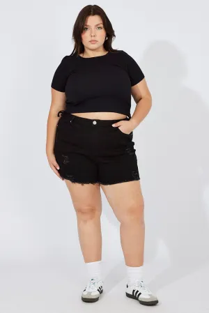 Black Skinny Shorts High Rise Zero Waste Everyday Wear