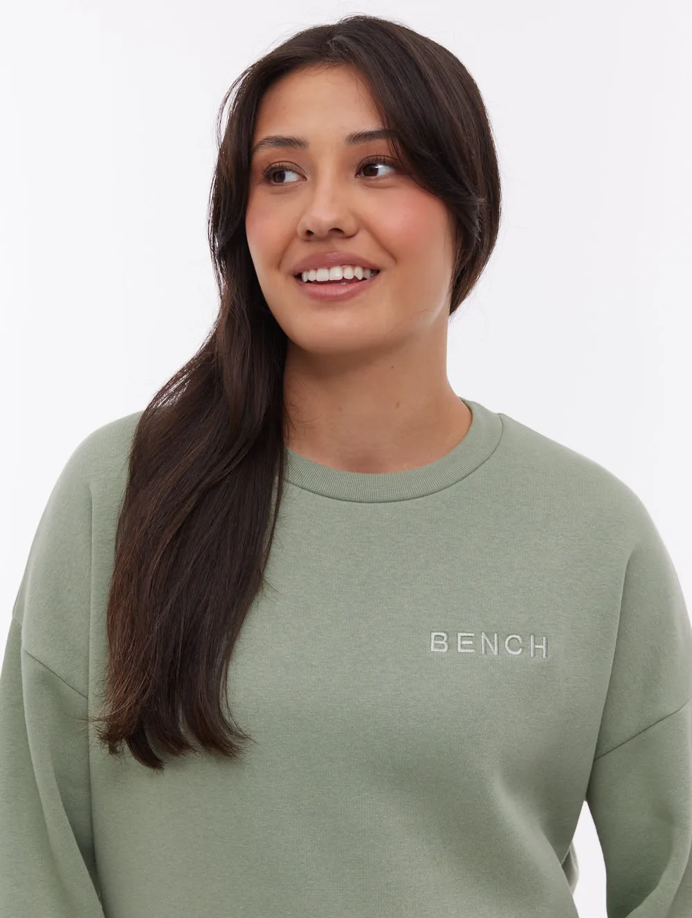 Joda Vertical Logo Crew Neck - Green CompactPackableDesign Brave Fit