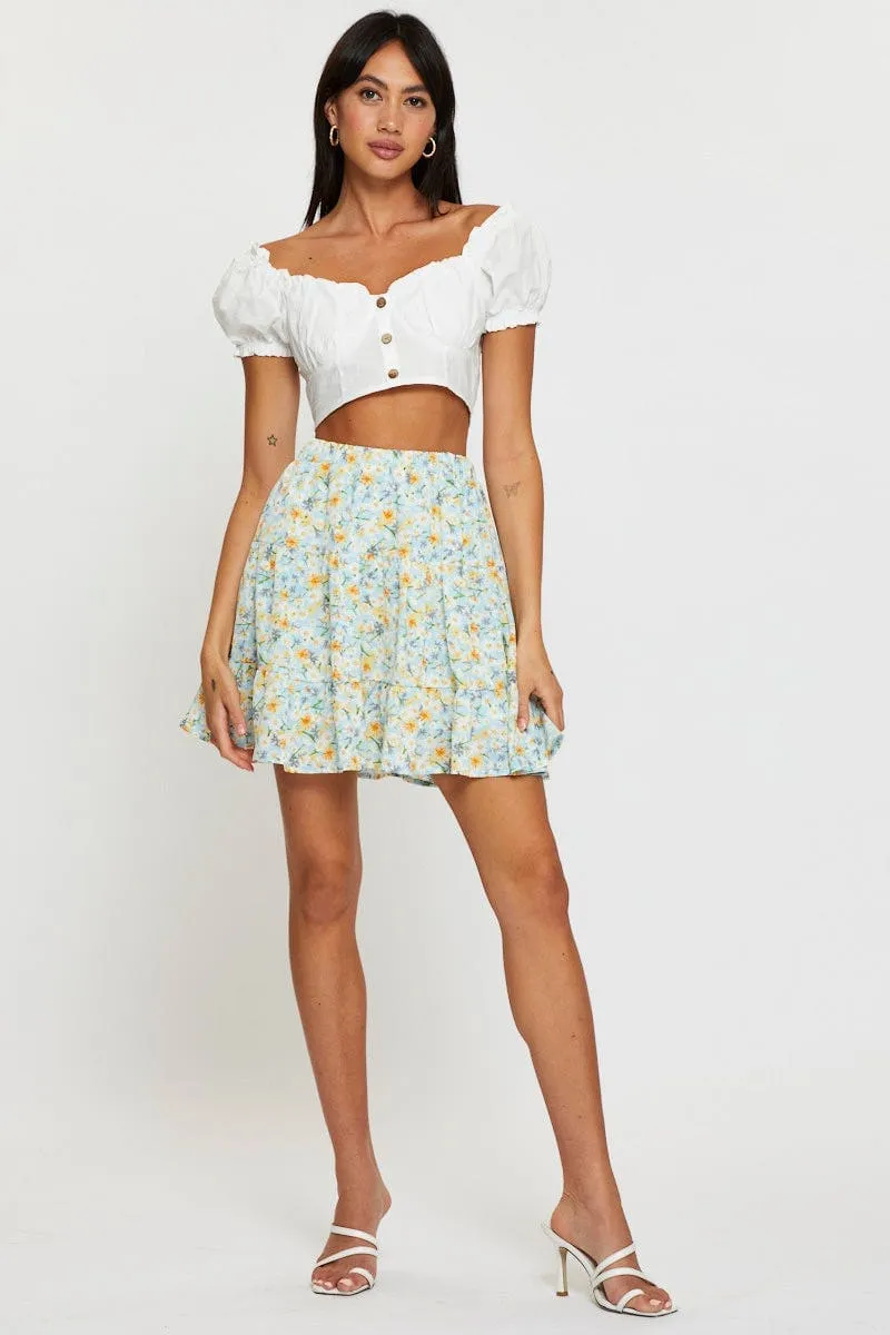 Style Preview Effortless Feel Print Flare Skirt Mini High Rise