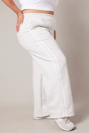 Grey Track Pants Wide Leg Effortless Look Low Bulk