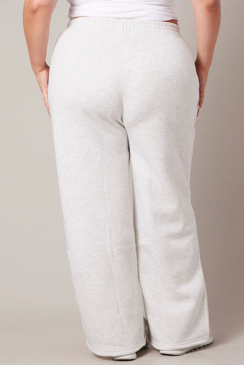 Commuter Ready Grey Track Pants Wide Leg