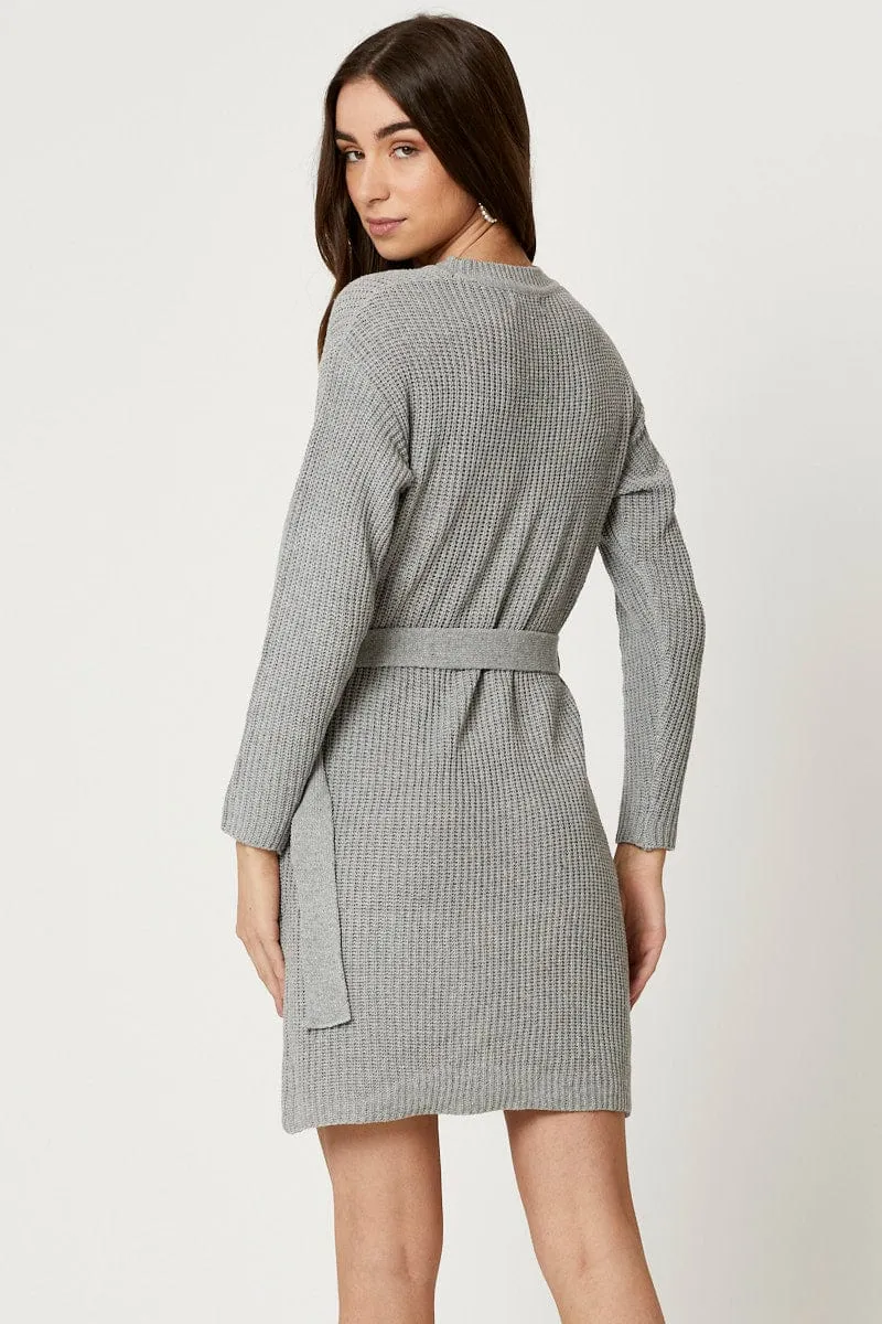 Grey Knit Dress Mini Youth Flair