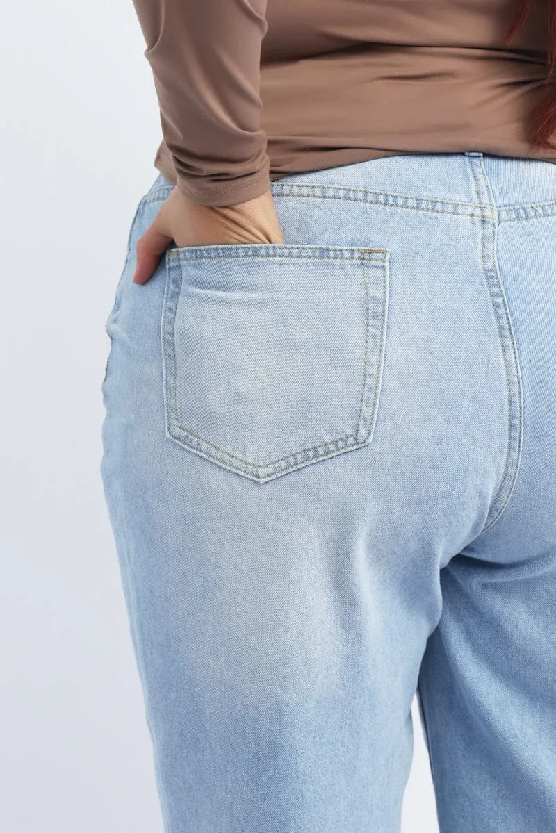 Denim Straight Jeans Mid Rise Minimalist Eco Friendly