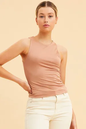Pink Tank Top Smooth Cropped Full Length Weather Protection
