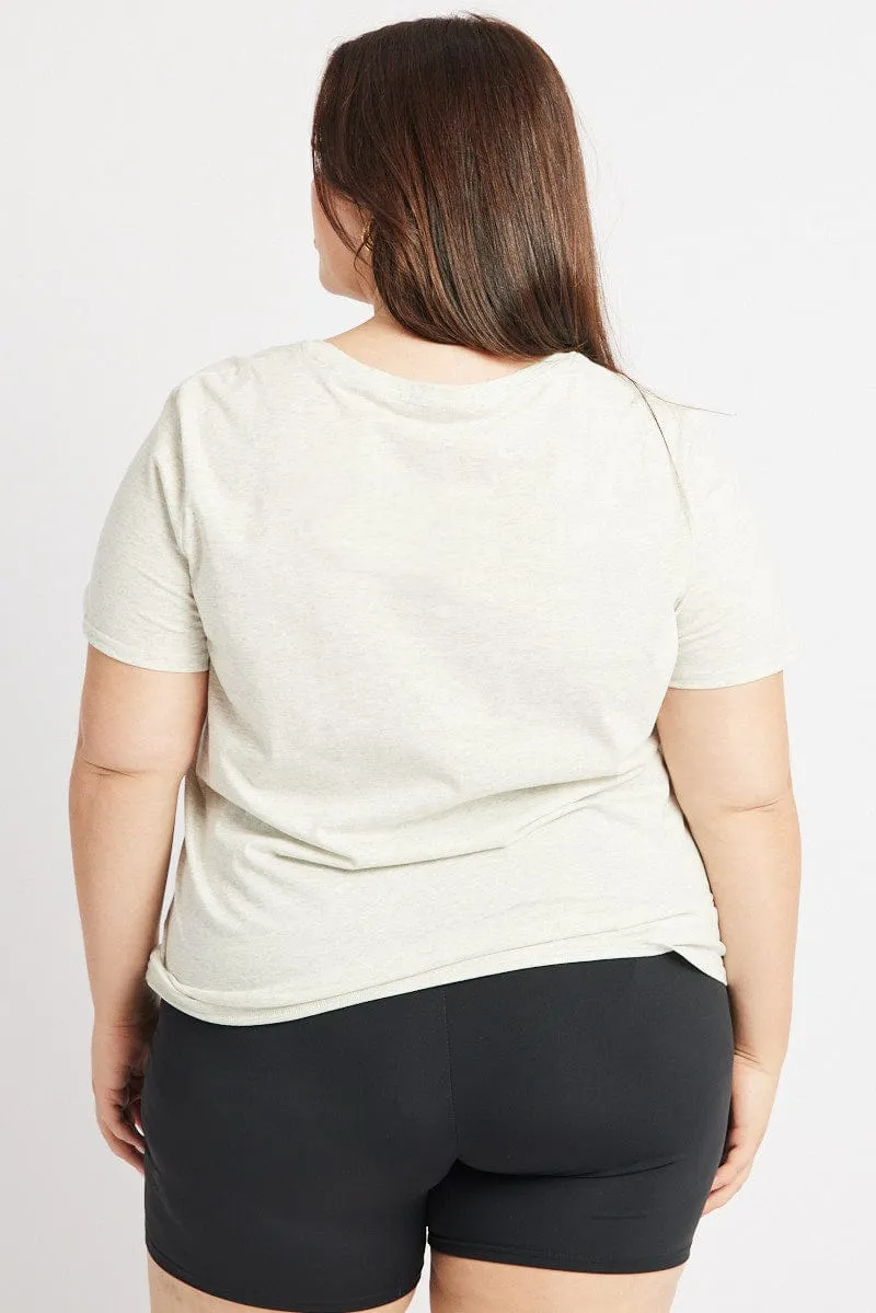 Effortless Layer Outdoor Comfort Grey Graphic T Shirt Short Sleeve Crew Neck