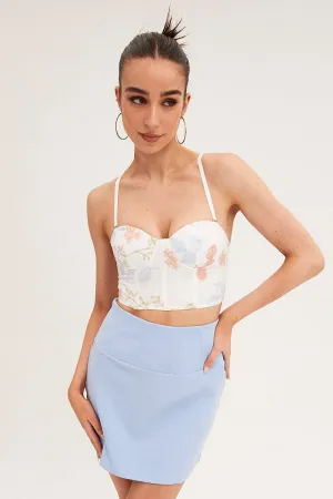 Blue Corset Mini Skirt garden party Functional Fashion
