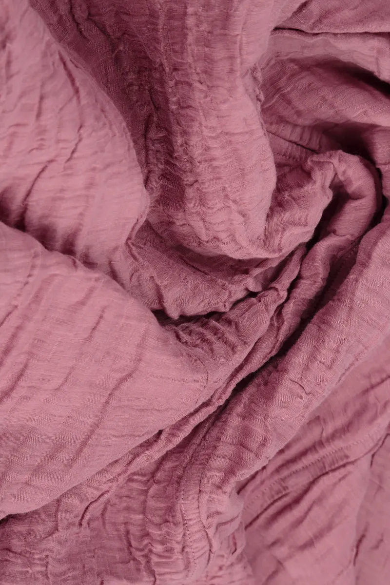 Smart Skirt Crinkled Mauve Taupe Silk Linen Midi Dress