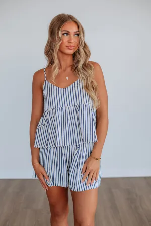 Ryleigh Striped Tank medium quality Stretch Fit