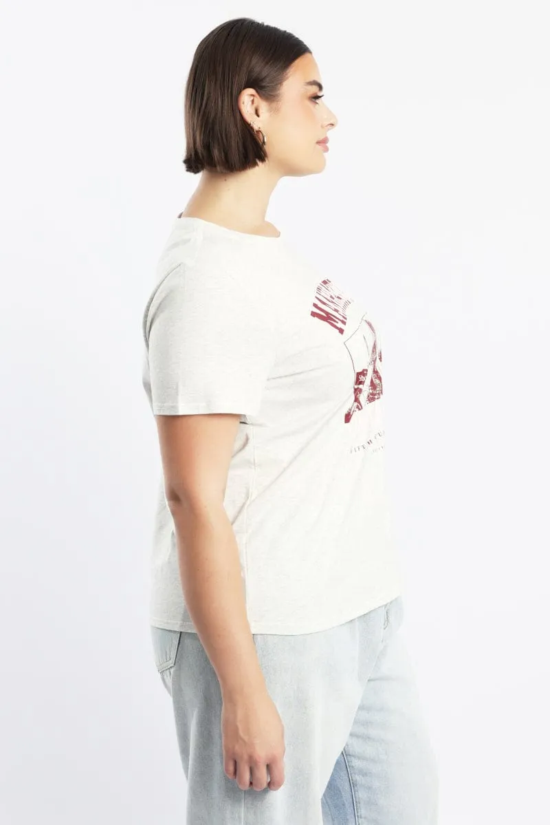 Comfy Look Hydrophobic coating Grey Graphic T Shirt Short Sleeve Crew Neck