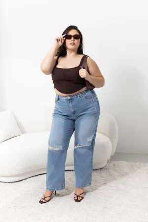 Denim Baggy Jeans High Rise Trend Neutral