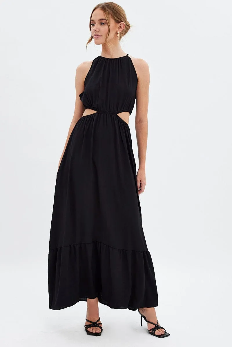 Black Cutout Maxi Dress Sailing Day