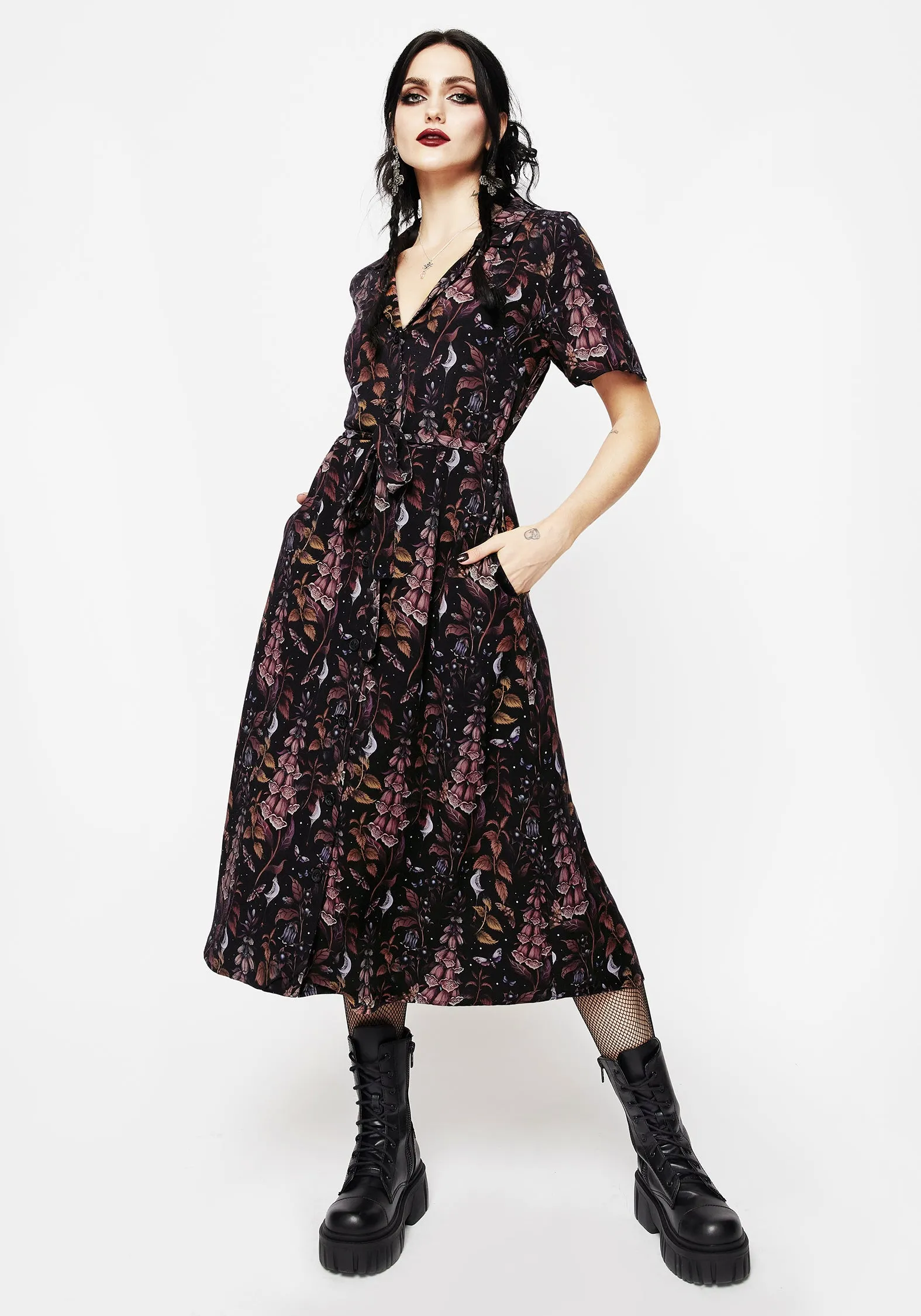 City Prep Foxglove Midi Shirt Dress