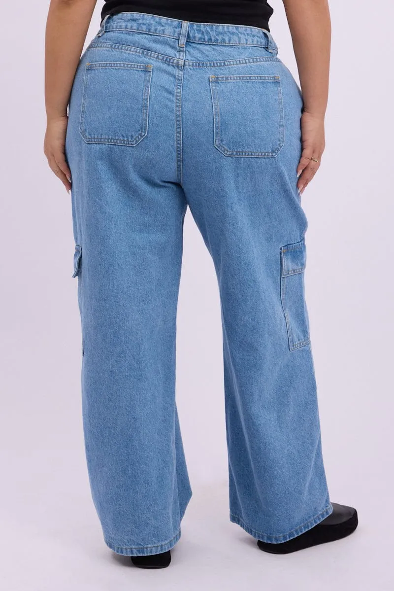 Plain Favorite Quick Matchup Denim Cargo Jeans Mid Rise