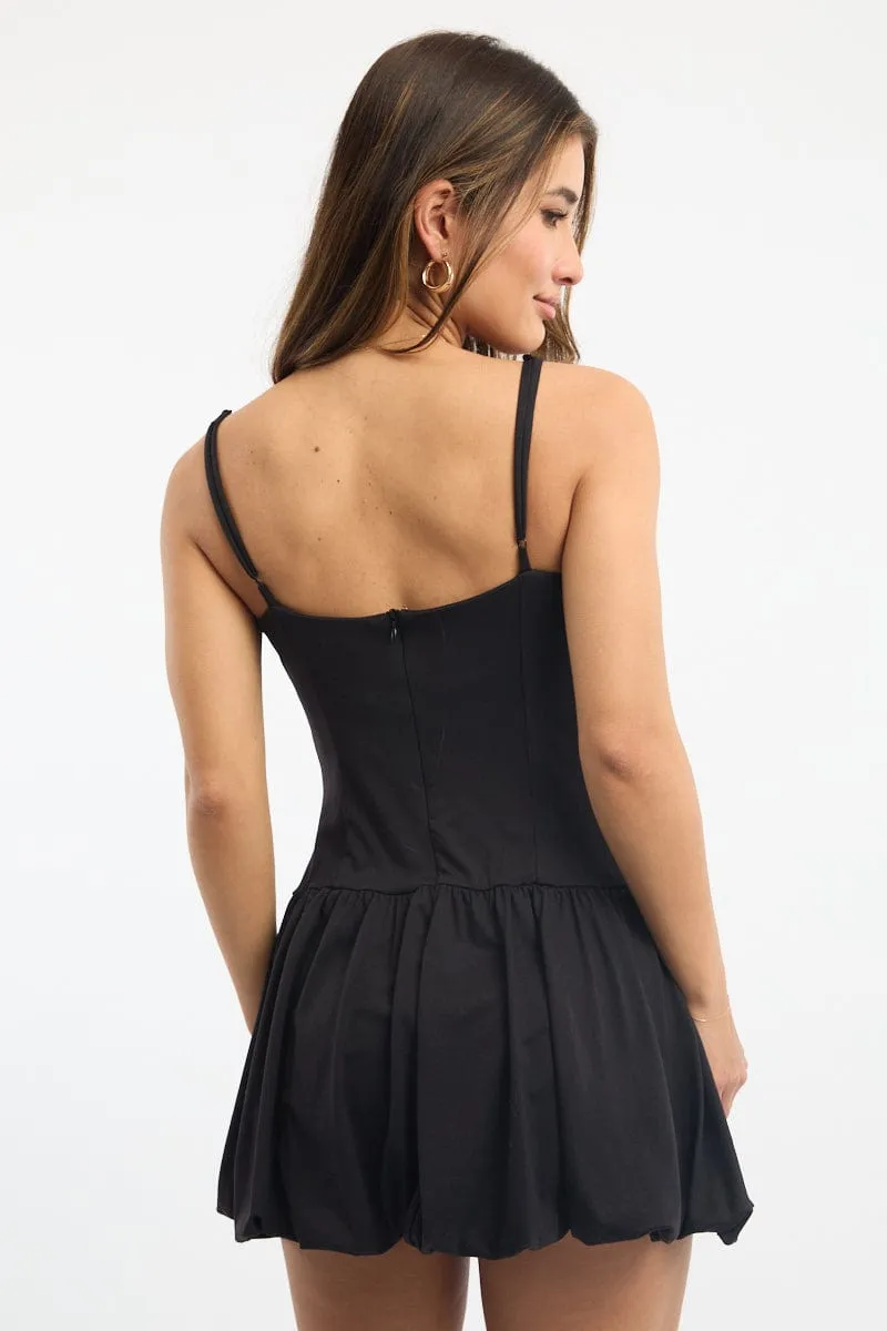 Beat Soft Black Bubble Mini Dress Supersoft