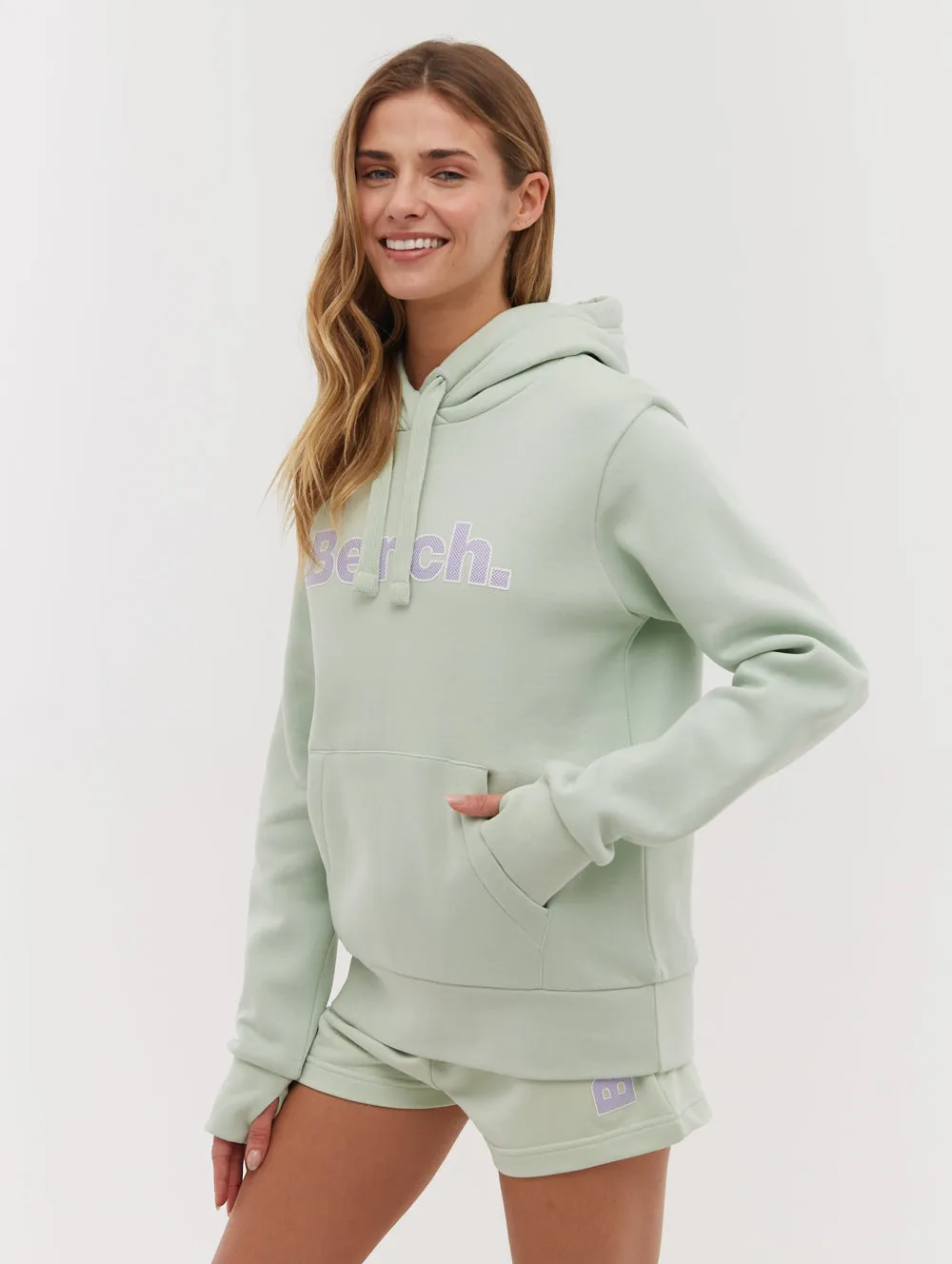 WrinkleResistantFabric AdjustableCuffs Tealy Outline Logo Hoodie