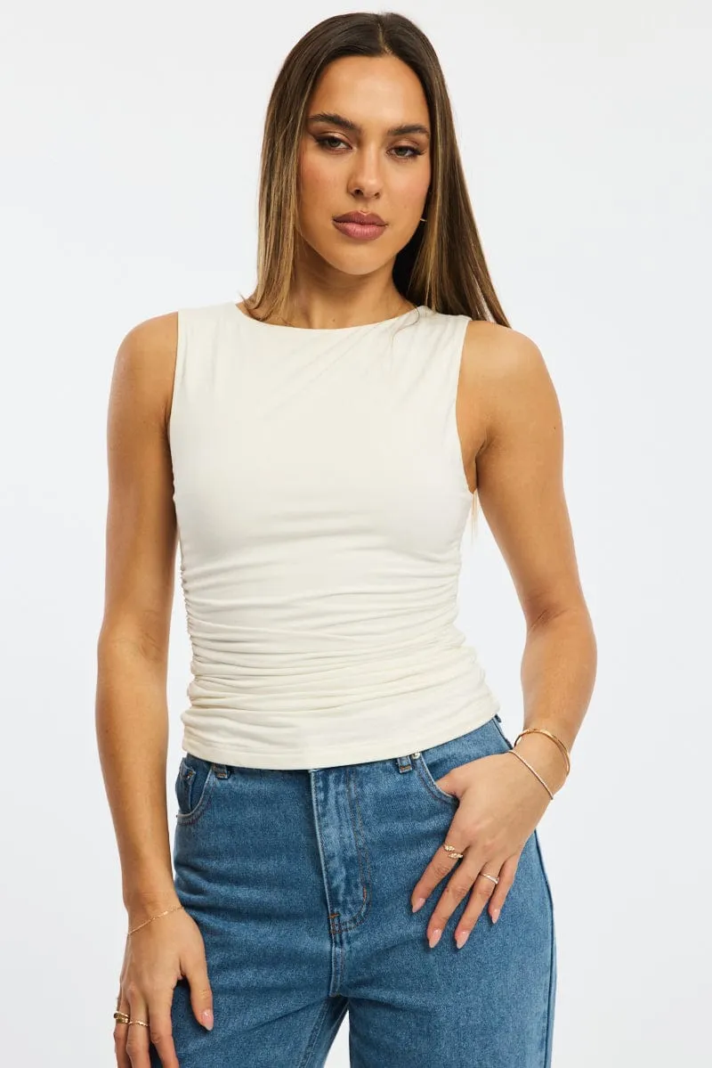 White Supersoft Tank Sleeveless Stylish Jumper