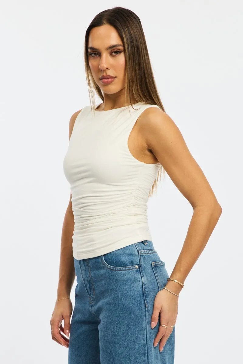 Shimmer Core StaticFree Lining White Supersoft Tank Sleeveless