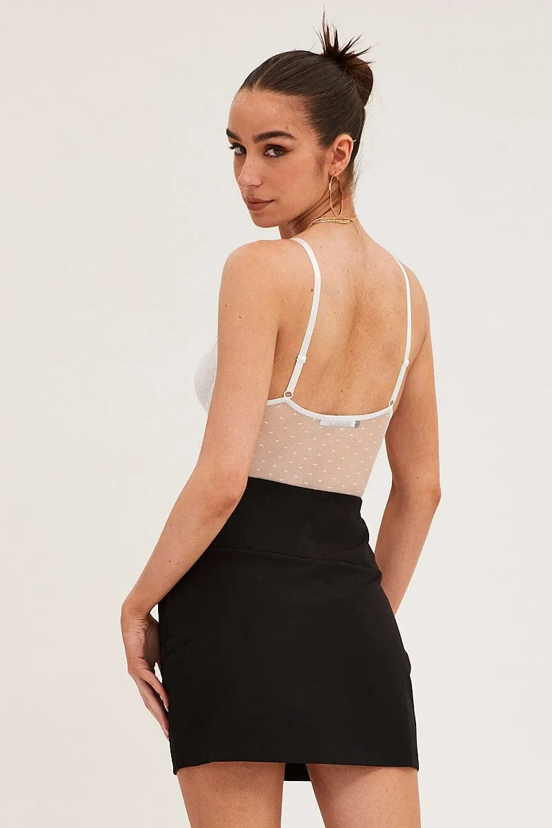 Black Corset Mini Skirt Year Round Style