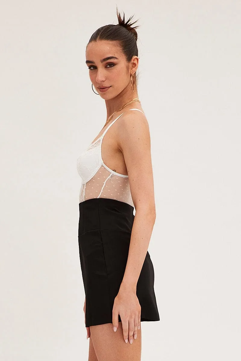 Black Corset Mini Skirt Modern Cut