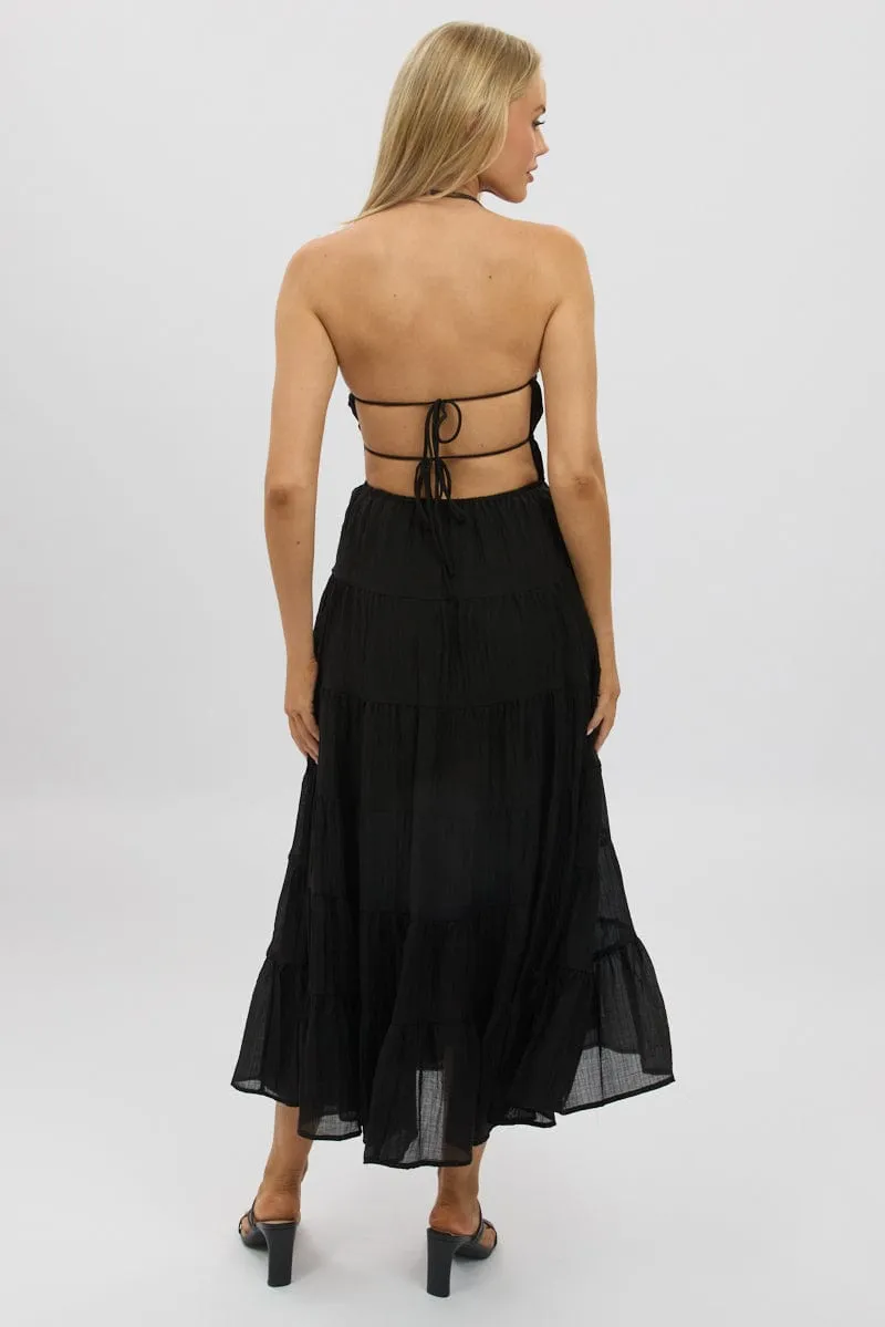 Black Maxi Dress Tiered Backless Whether worn for a casual day out or an evening event this maxi dress always looks chic