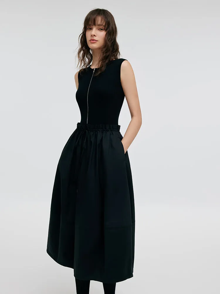 Patchwork Women Midi Vest Dress Light Dance