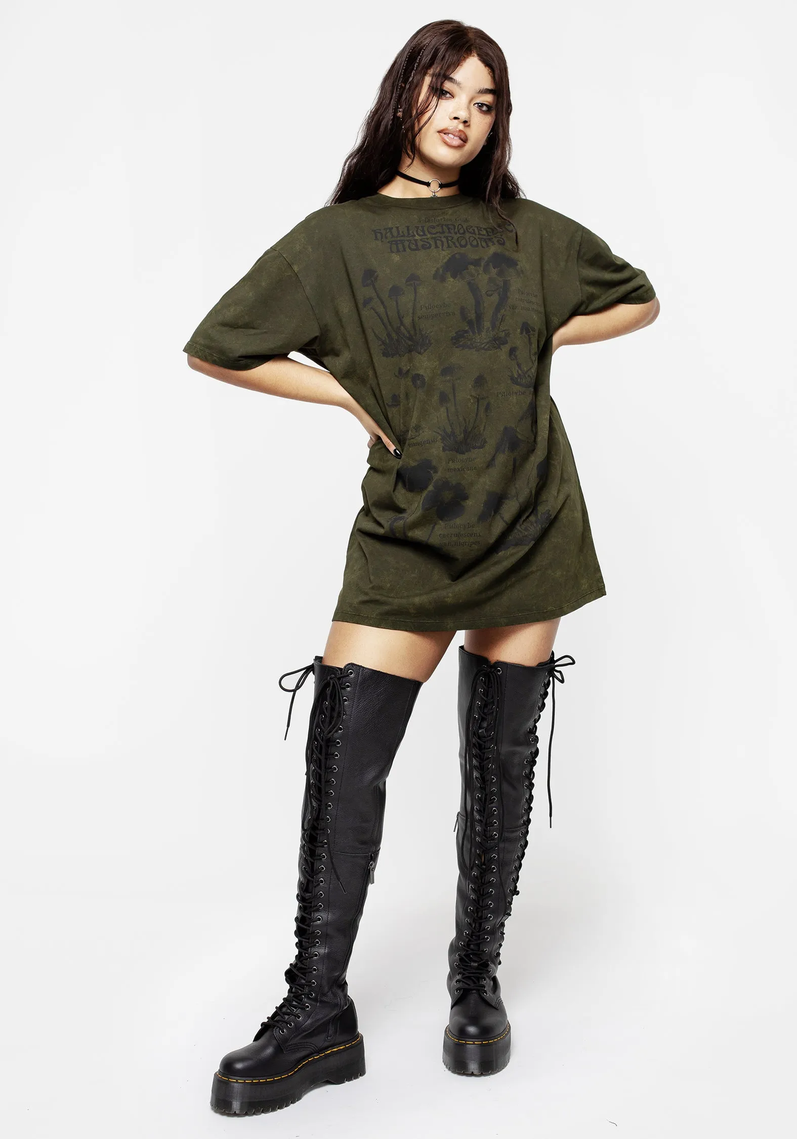 Psychotrope Mushroom Tee Dress Flash Glow