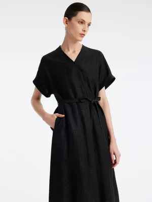 Day-To-Night Wear Soft and breathable dress Xiang Yun Silk V-Neck Midi Dress