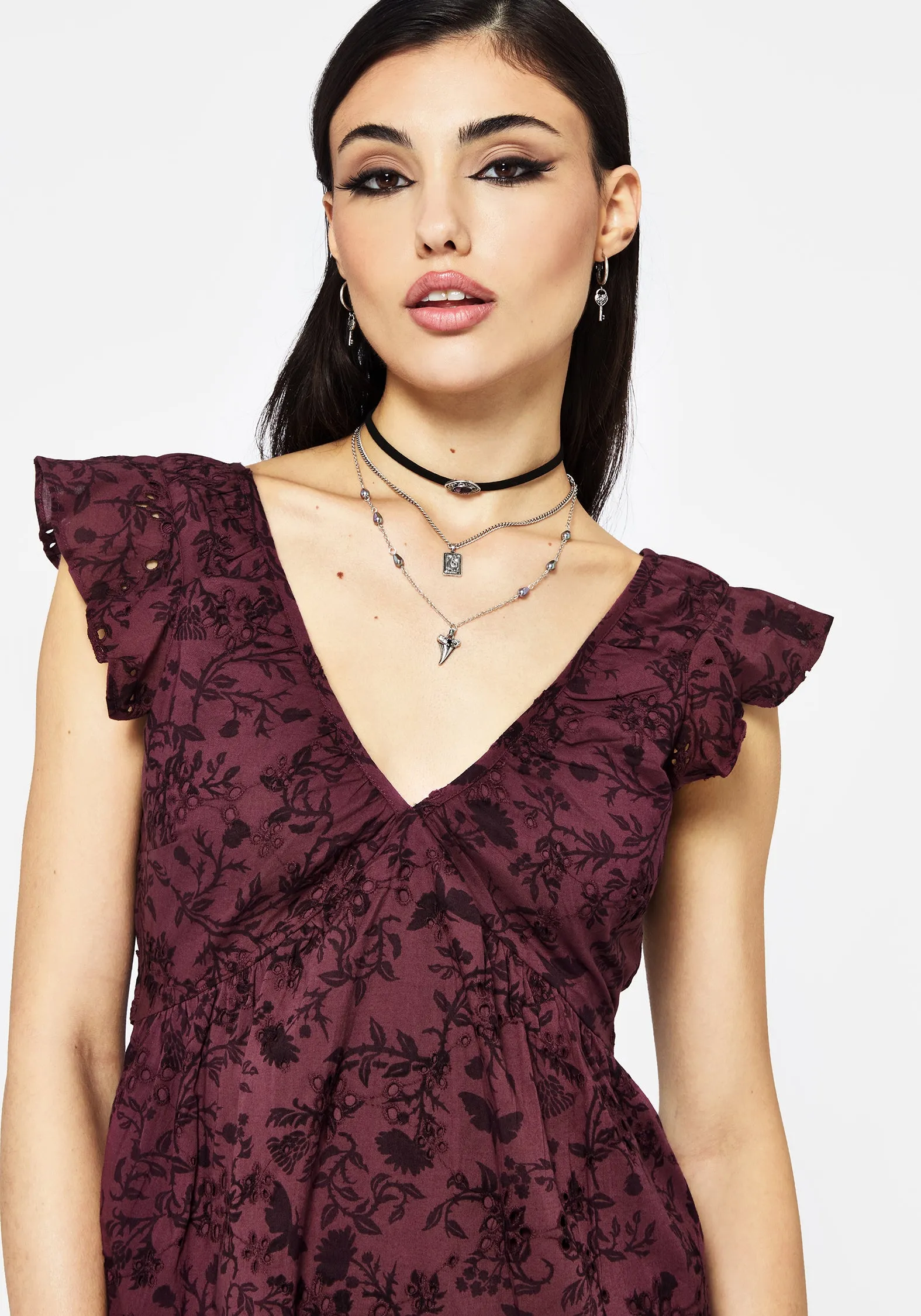 Morgana Cotton Broderie Frill Sleeve Mini Dress Trend Star Stylish Daywear