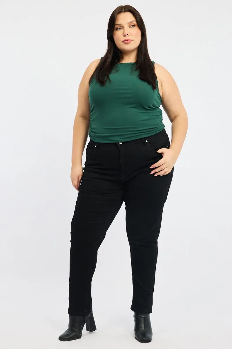 Timeless casual Plain Favorite Black Mom Jeans High Rise
