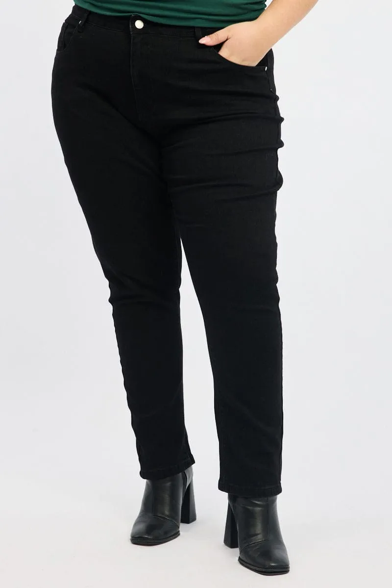 Black Mom Jeans High Rise Spring Mood Party Look Classic