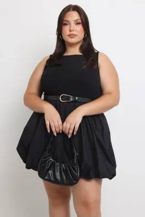Shake Ready Black Bubble Mini Dress