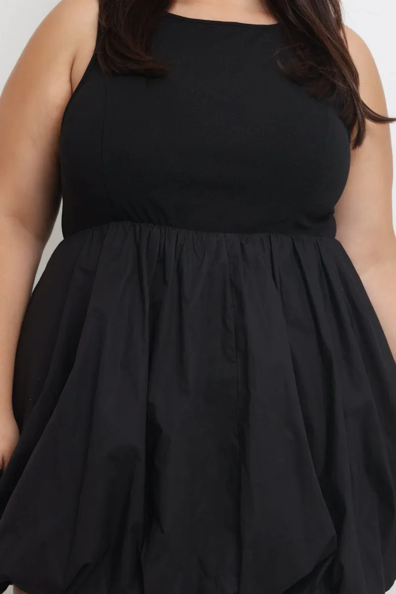Quick Scene Black Bubble Mini Dress