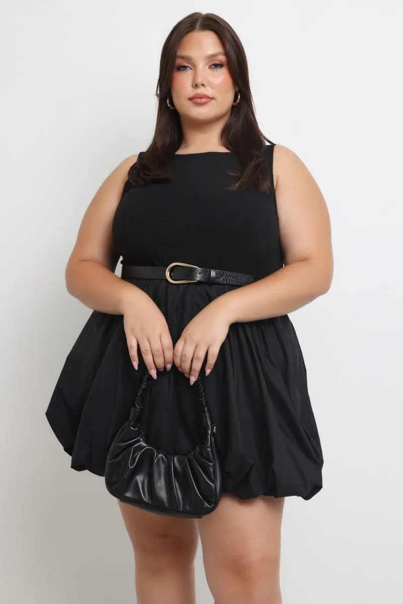 Shake Ready Black Bubble Mini Dress