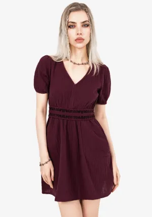 Playful Style Boho Look Poultice Embroidered Cotton Mini Dress