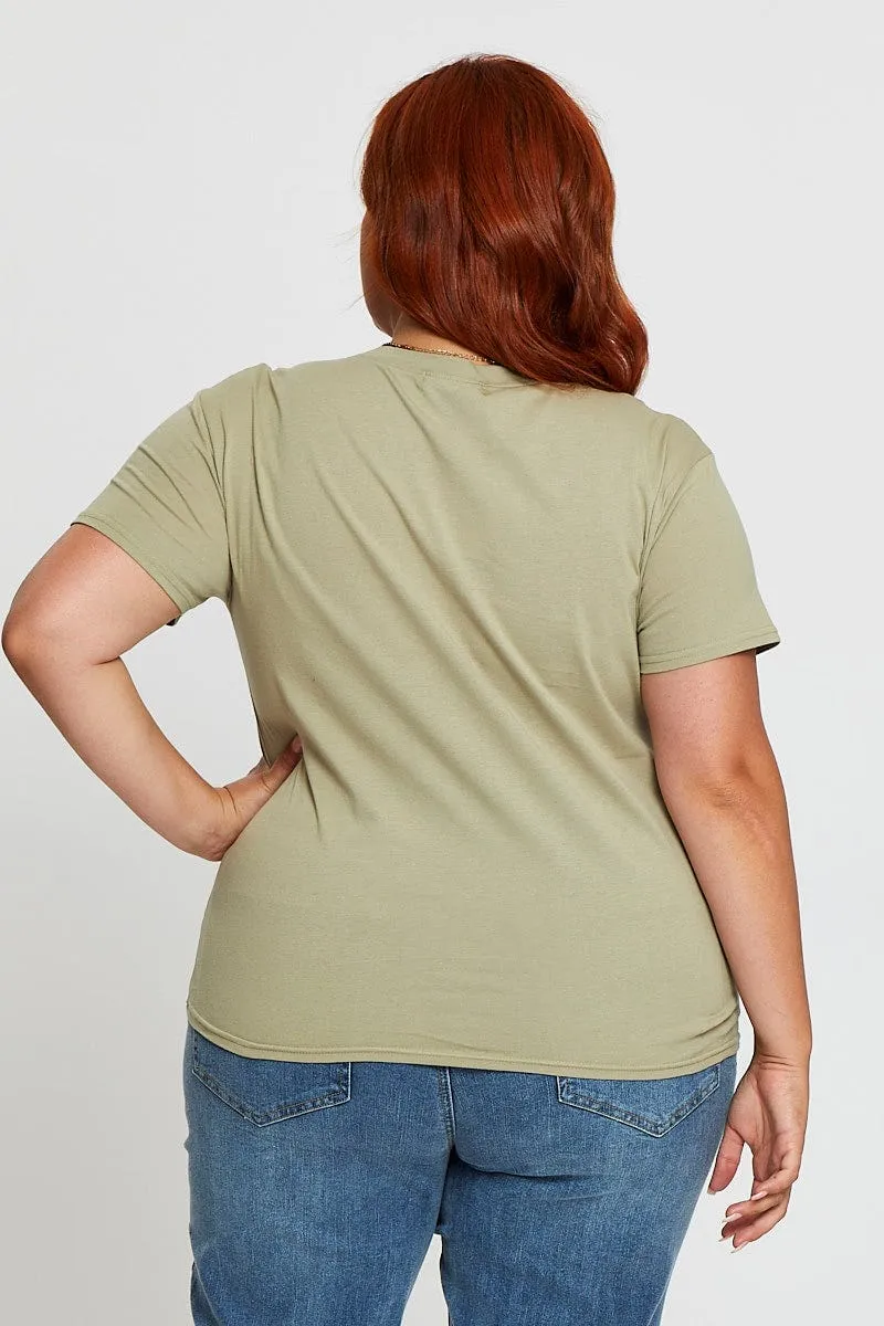 Green Graphic T-shirt Born To Ride Short Sleeve Cotton Easter Travel convenience