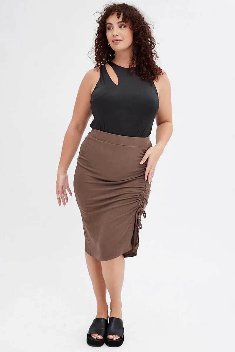 FlexibleMaterial Thick Fiber Black Sleeveless Bodysuit Cutout Shoulder Jersey