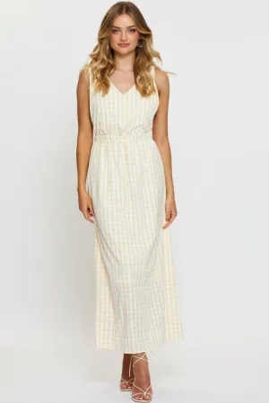 Check Maxi Dress Sleeveless Feminine flowing piece