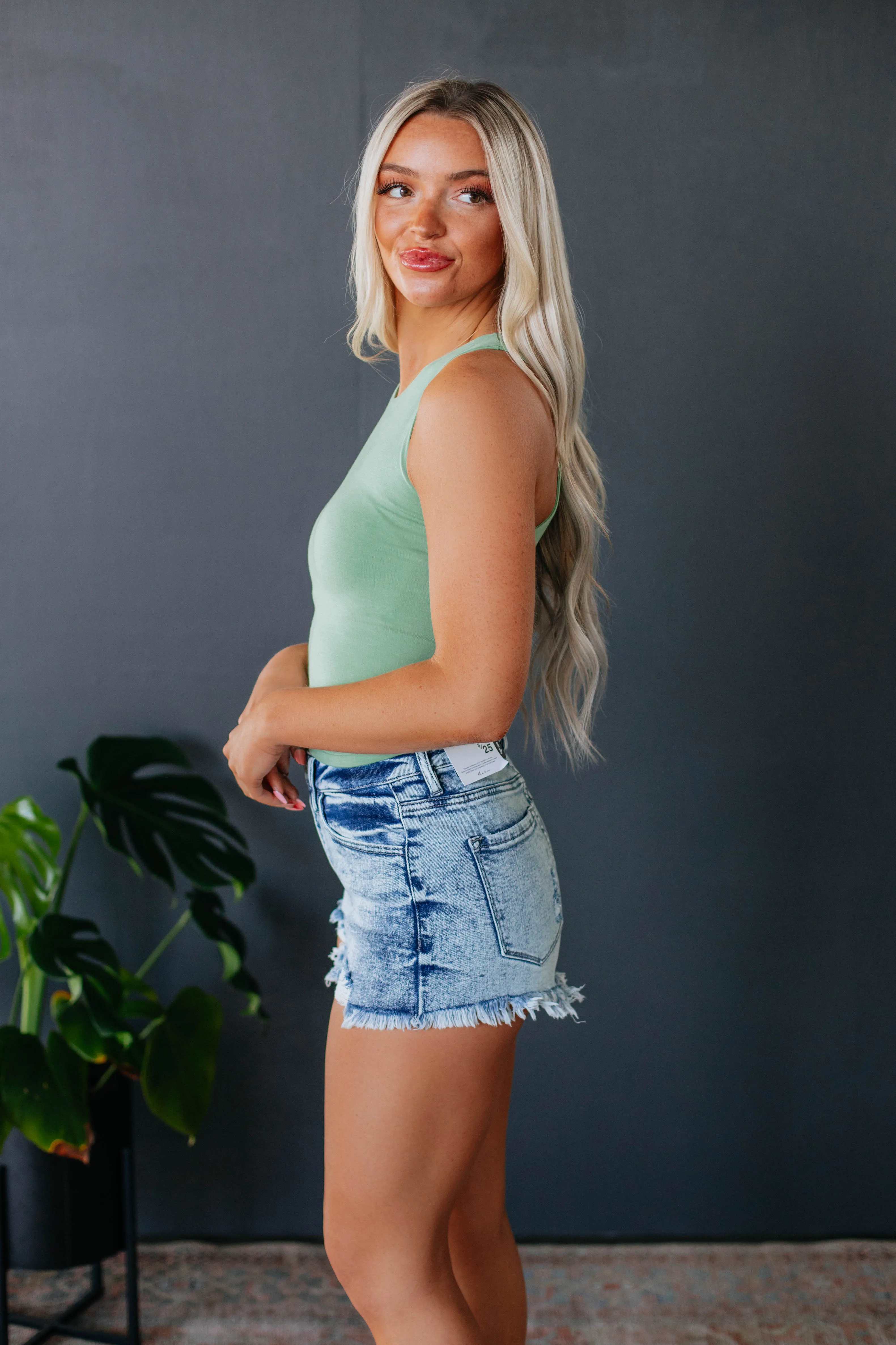 Anti Ride Up Design Balanced Demi Basic Tank - Pear