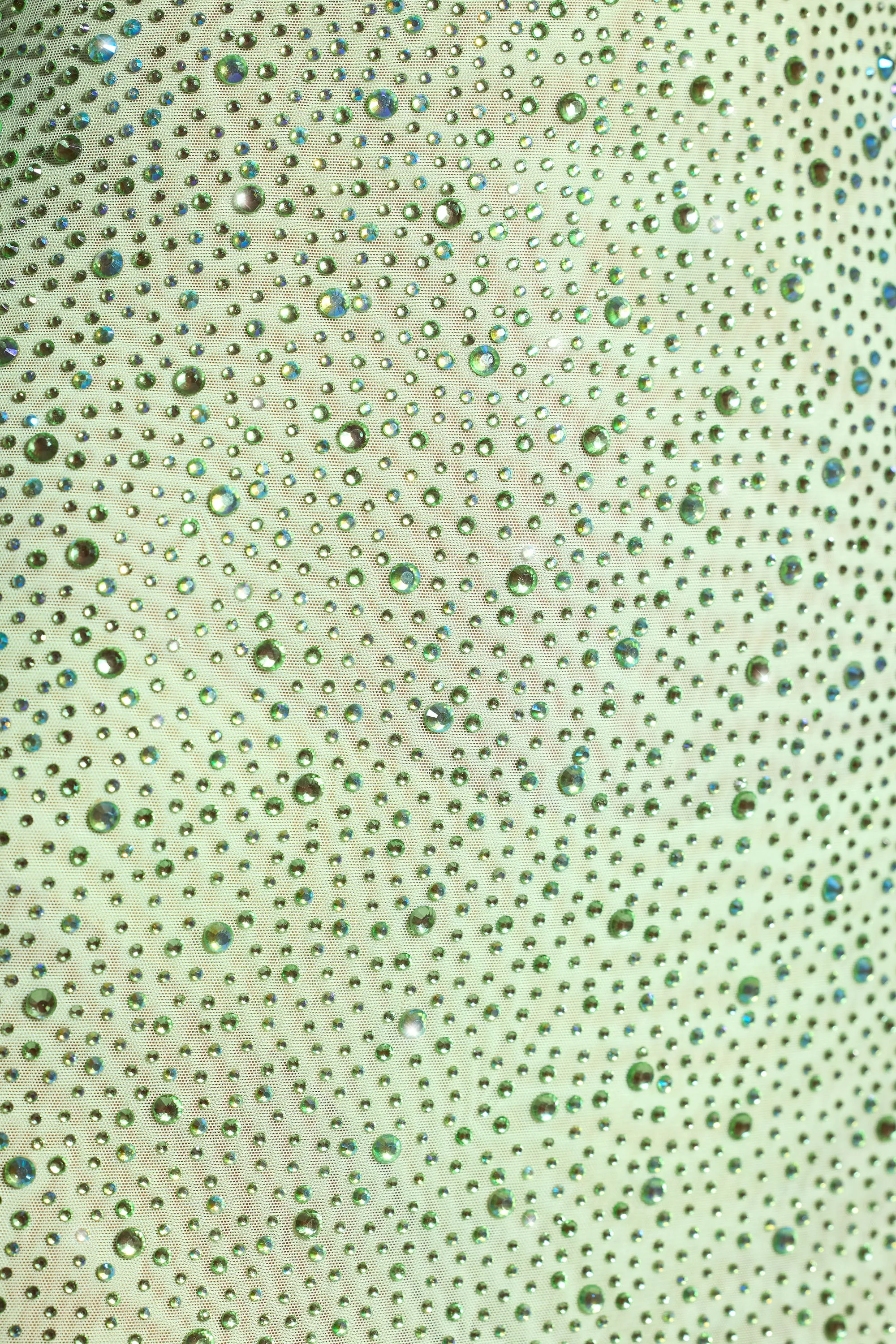 Embellished Fishtail Maxi Dress in Pistachio Wall Glow