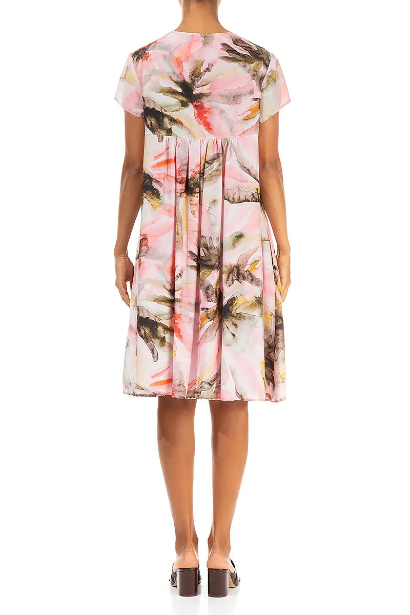 Ethical Mode Romantic Front Tucks Oasis Silk Bamboo Dress