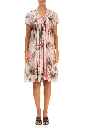 LowProfile Tagless Labeling Romantic Front Tucks Oasis Silk Bamboo Dress